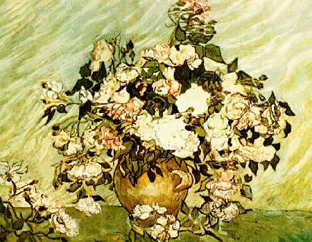 Vincent Van Gogh Pink and White Roses